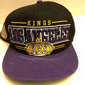 New Era Vintage Hockey Los Angeles Kings Ball Cap Purple Gold Snap Back One Size